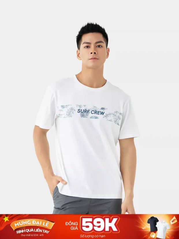 Áo Thun Nam Ngắn Tay Họa Tiết Phom Casual - Hình ảnh 5