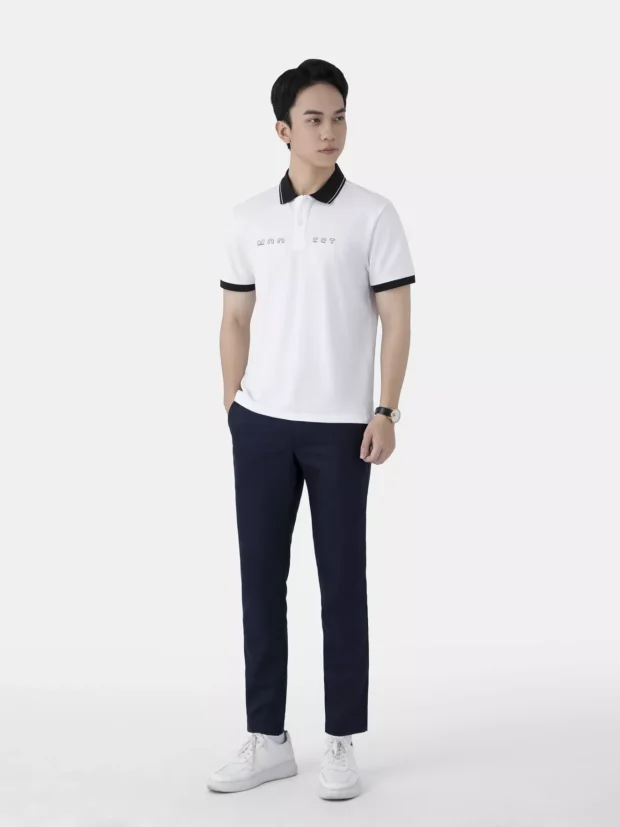 Áo Polo Nam Phối Cổ In Chữ Phom Slimfit APC25122 - Hình ảnh 4
