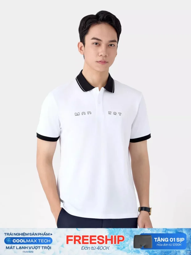 Áo Polo Nam Phối Cổ In Chữ Phom Slimfit APC25122 - Hình ảnh 3