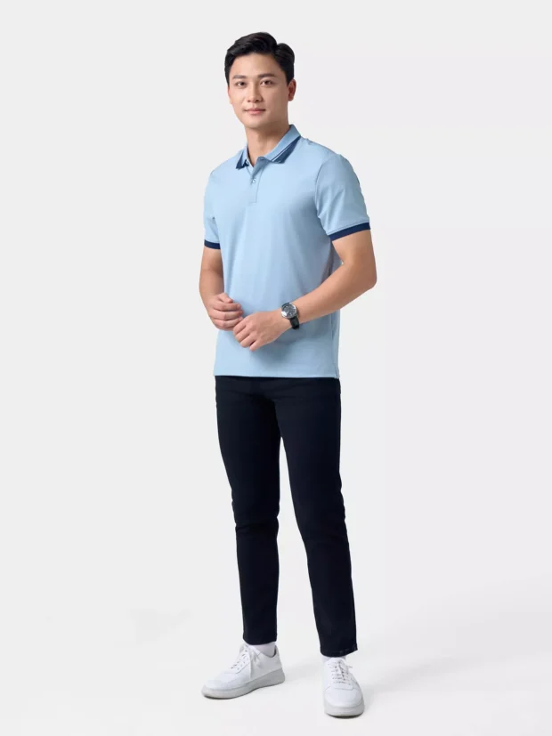 Áo Polo Nam Thể Thao Bo Phối Màu Regular APC24005 - Hình ảnh 6