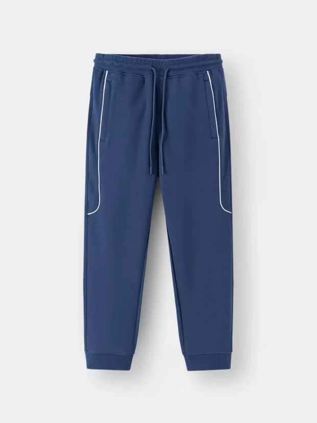 Quần Nỉ Nam Cạp Chun Phối Line Nổi Slimfit BQNI24020 - Hình ảnh 2