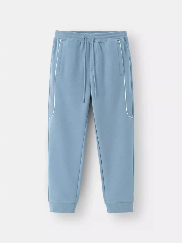 Quần Nỉ Nam Cạp Chun Phối Line Nổi Slimfit BQNI24020