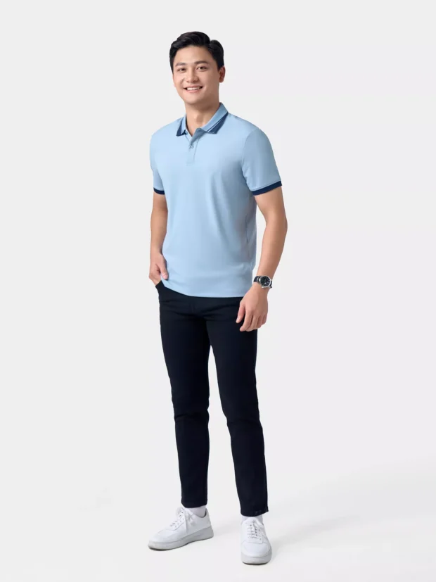 Áo Polo Nam Thể Thao Bo Phối Màu Regular APC24005 - Hình ảnh 8