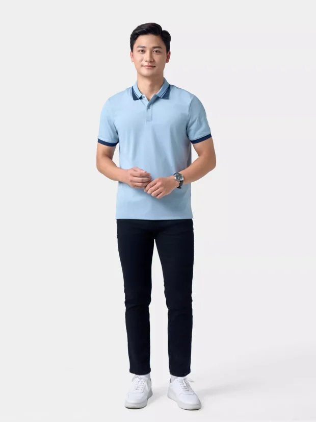 Áo Polo Nam Thể Thao Bo Phối Màu Regular APC24005 - Hình ảnh 9