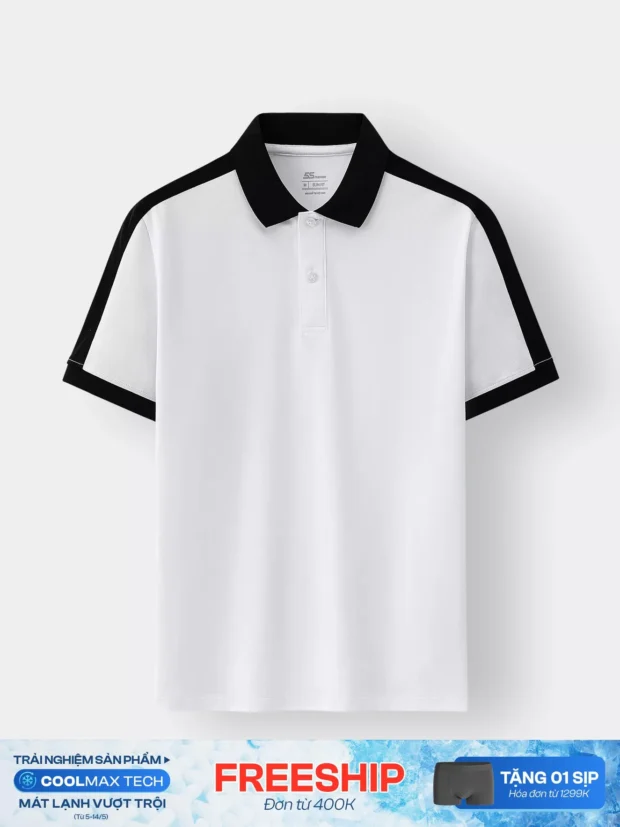 Áo Polo Nam Can Phối In Chữ Trẻ Trung APC25041