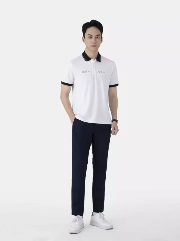 Áo Polo Nam Phối Cổ In Chữ Phom Slimfit APC25122 - Hình ảnh 6